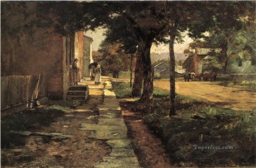  Vernon Canvas - Street in Vernon Impressionist Indiana landscapes Theodore Clement Steele